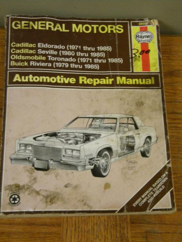 Haynes car repair manual 38030 - cadillac oldsmobile buick 1971-1985