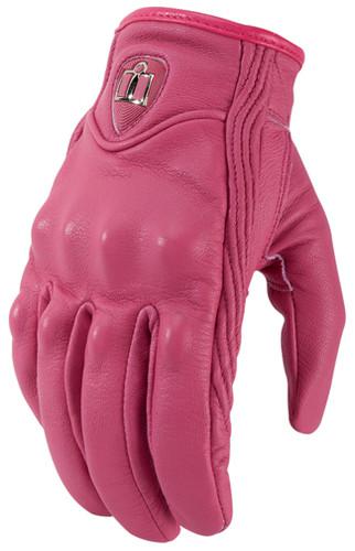 Icon pursuit pink leather womens gloves medium md