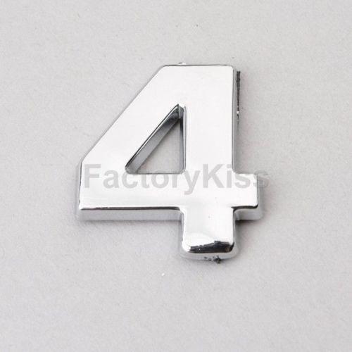 Gau new chrome letter alphabets 3d car badge sticker decal emblem number 4 #56