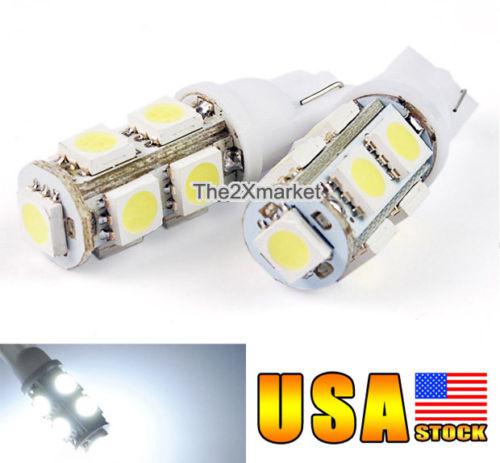 Fast ship 2pcs t10 194 168 w5w 5050 9smd led for car light bulb lamp white wedge