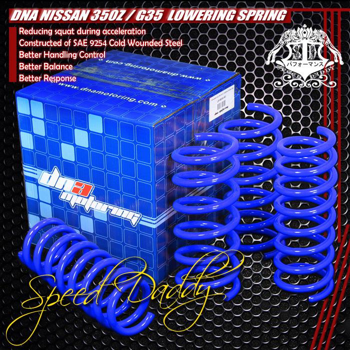 1.25" drop suspension lowering springs/spring nissan 350z g35 fairlady z33 blue