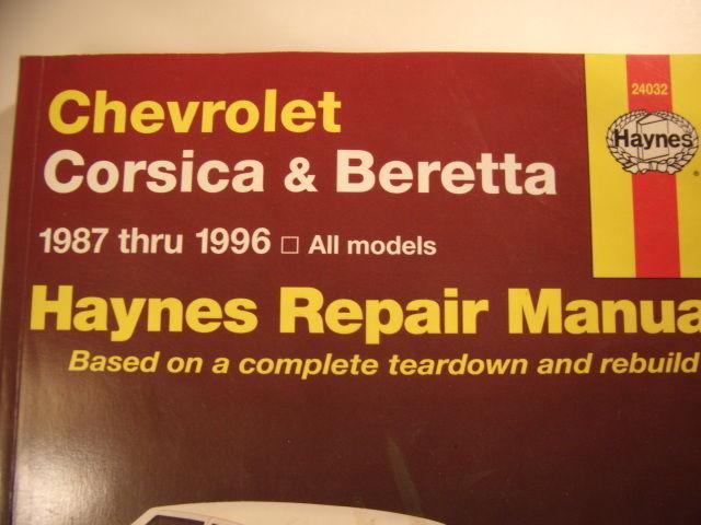 1987-96 chevy beretta and corsica,  repair manual by haynes, 