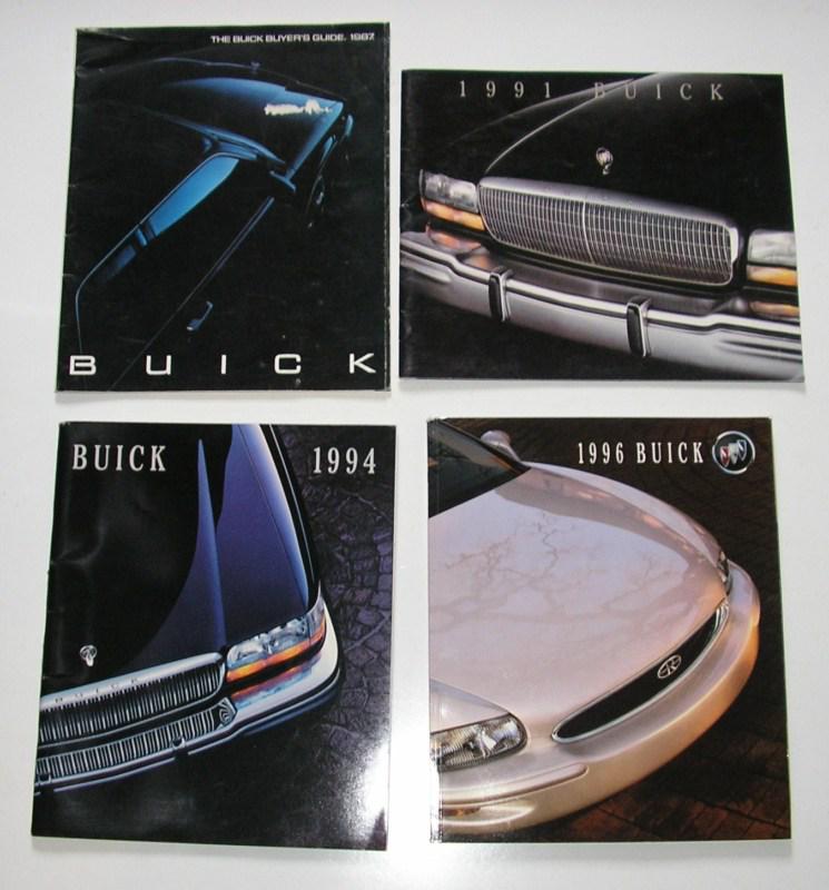 Lot of 4 buick new car brochures 1987 grand national, 1991 1994 1996