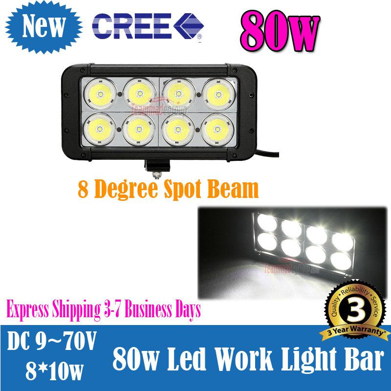 8inch 80w cree led work light bar 8000lm spot 4wd offroad truck boat car 12v 24v