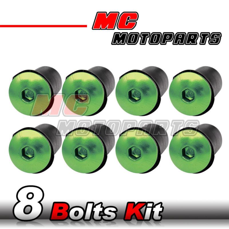 Green windscreen bolts wellnuts set yamaha fz8 fazer s 800 2010-2013