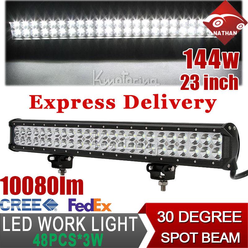 23" 144w cree led work light bar spot flood offroad lamp jeep 4x4 boat 160w