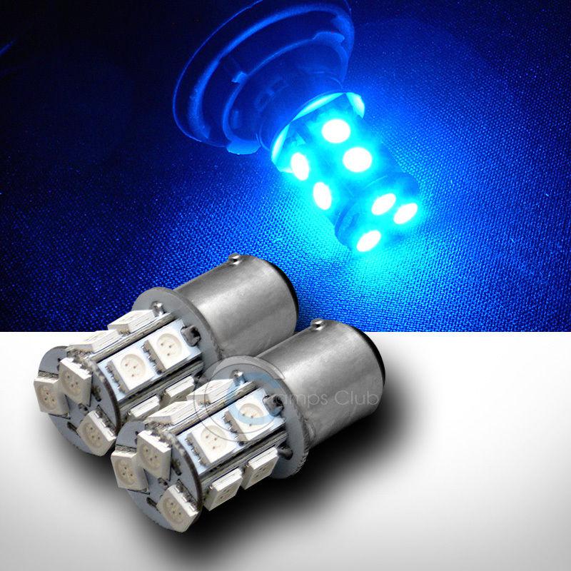 2pc blue 1157 bay15d 13x 5050 smd led stop/brake light bulbs 7225 7528 p21/5w