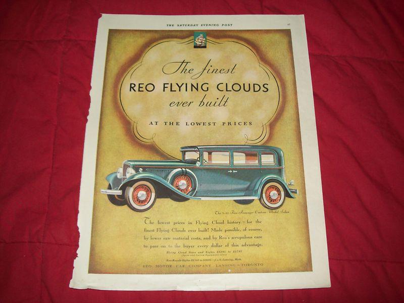 1932 reo car ad- flying cloud