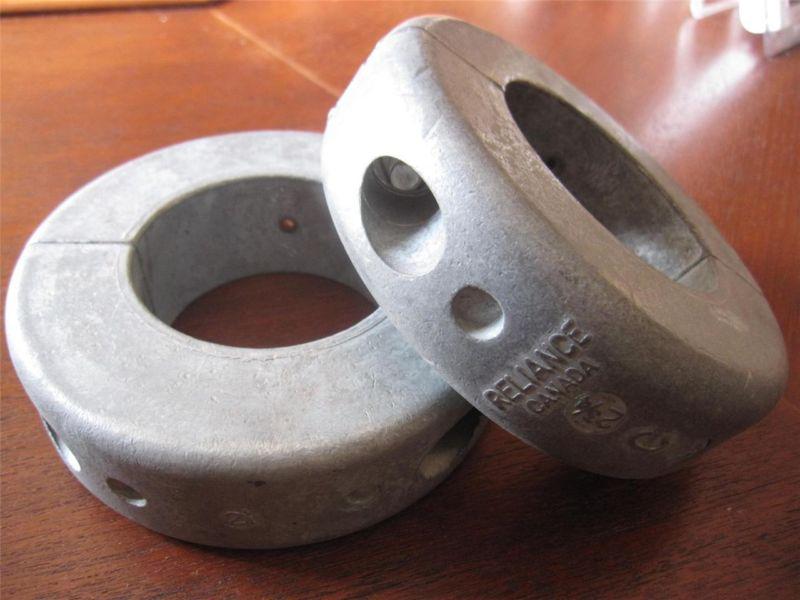 (2) new reliance 2-3/4" limited clearance zinc collars, mil-spec lc zinc anodes