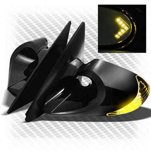 94-98 mustang power adjust k6 mirrors w/side amber led + built-in arrow signal