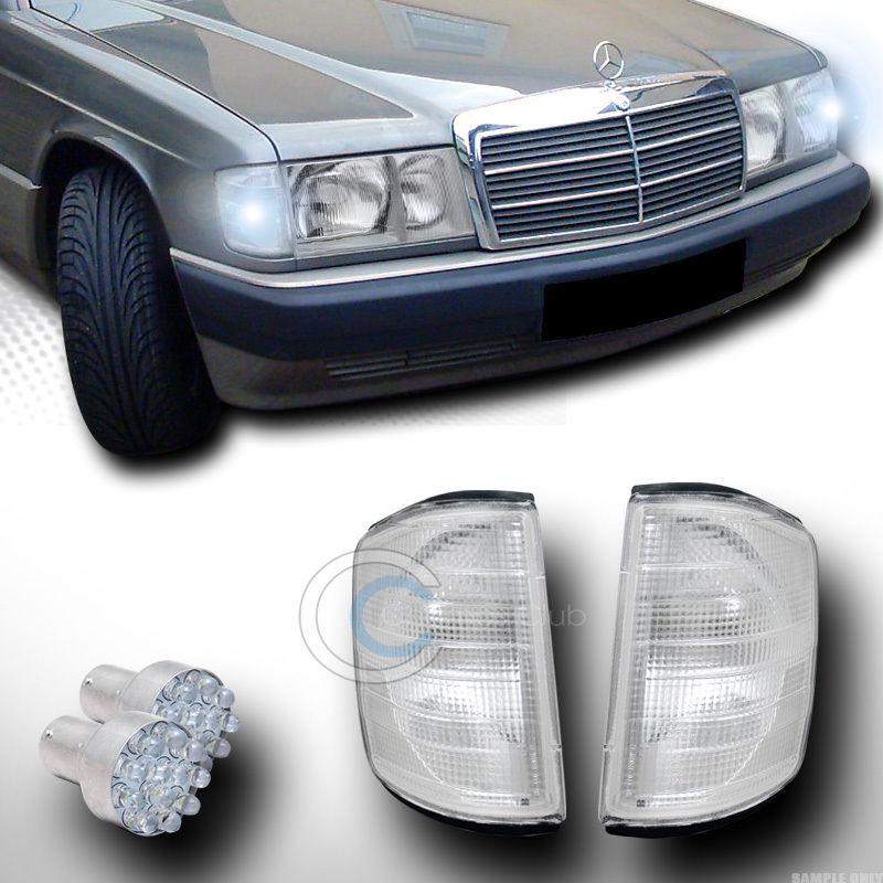 Depo clear lens signal corner lights+led bulbs 84-93 mercedes-benz w201 c-class