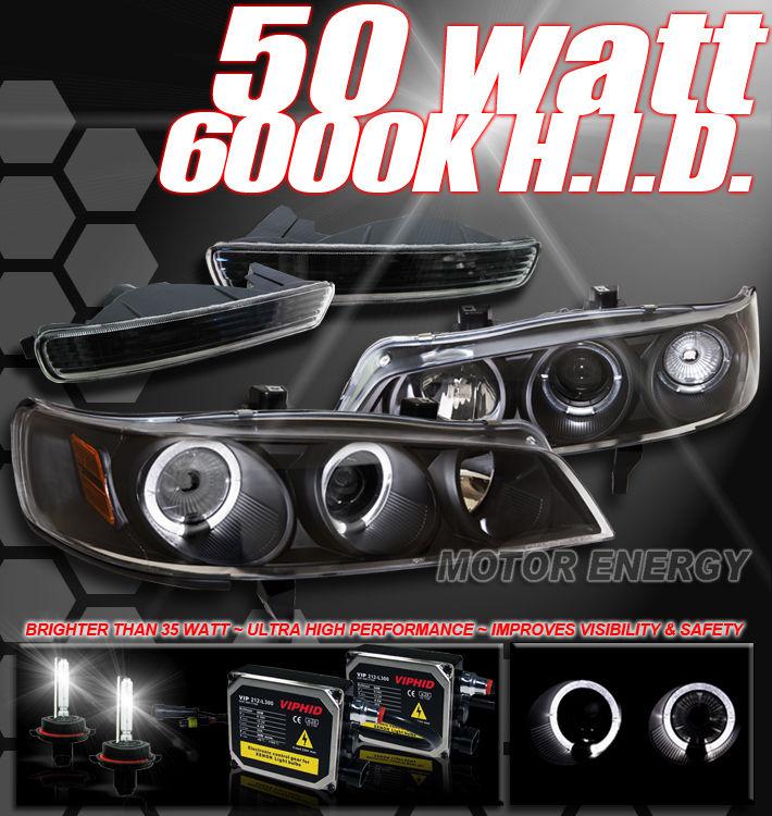 96 97 accord halo projector head light+bumper+6000k hid