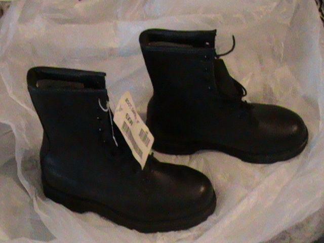 Made in usa! new black leather motorcycle military boots size 6- 8 addisonshoeco