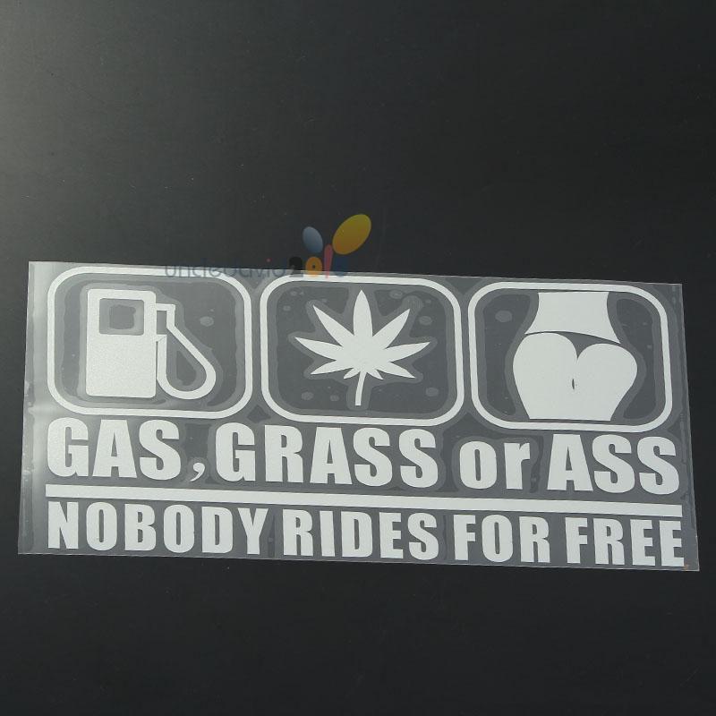 Gas grass or ass nobody rides for free funny jdm car decal vinyl sticker new