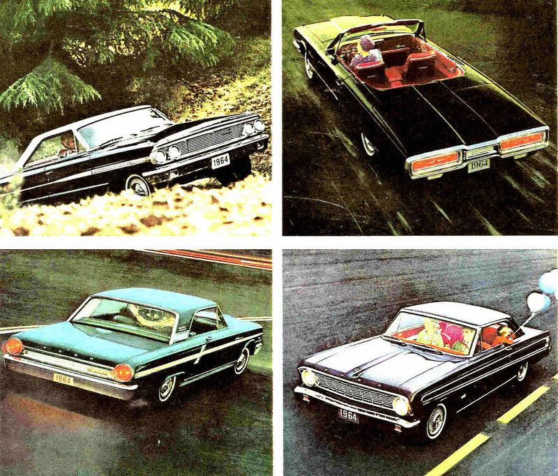 1964 ford brochure -thunderbird-galaxie 500-custom-fairlane-falcon futura