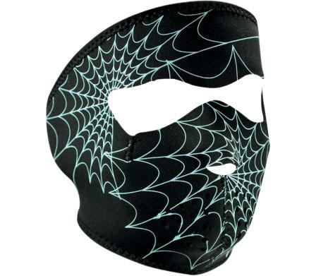 Zan headgear full face neoprene glow in the dark spider web biker snow headgear