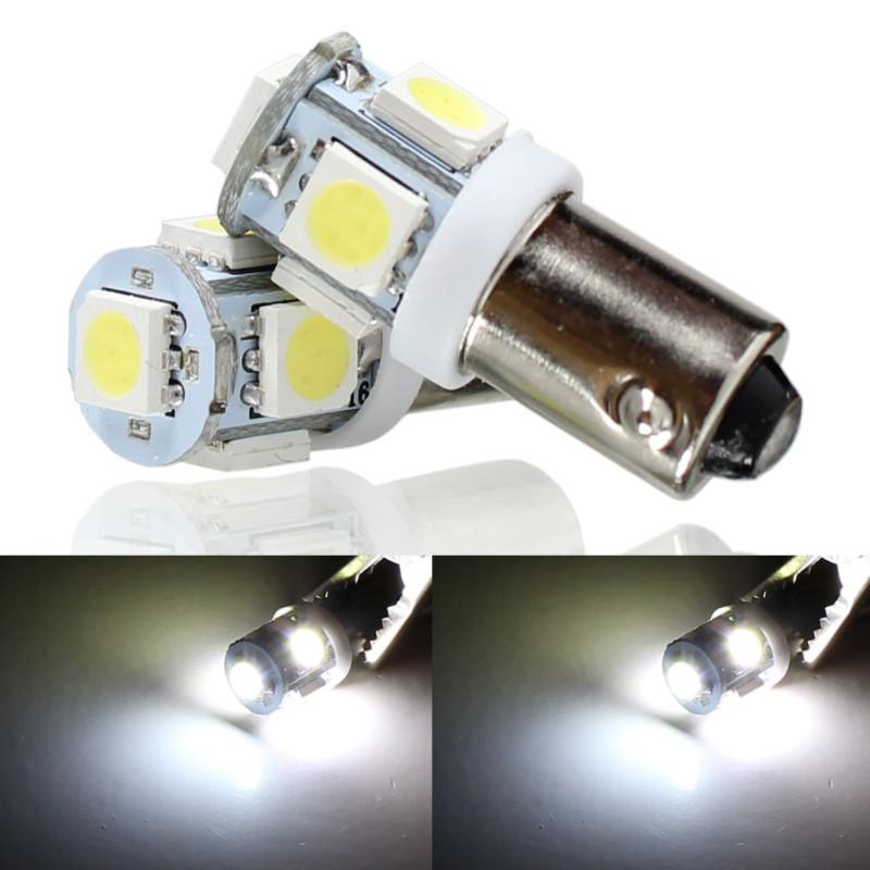 2x t11 ba9s h6w white 5050 smd 5 led car wedge side dome light bulb lamp