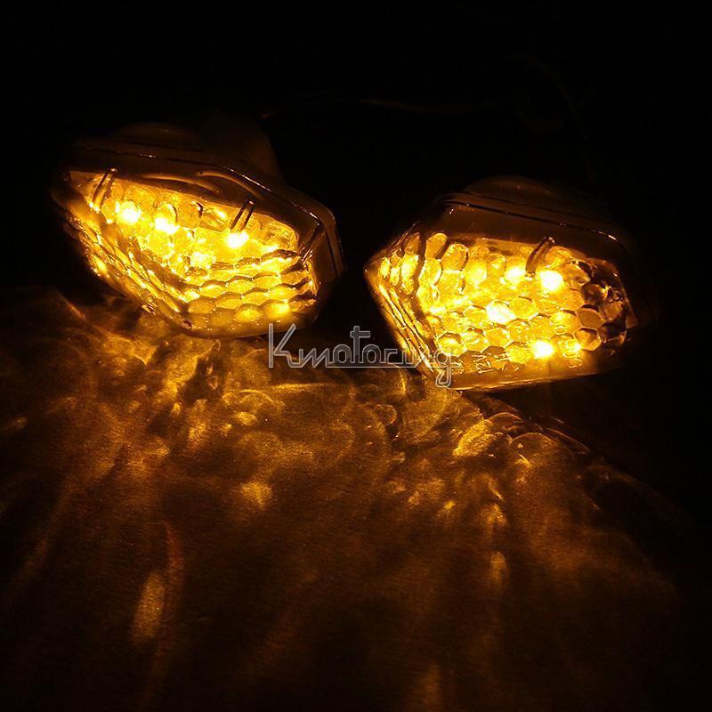 Flush mount turn signals amber light for suzuki gsxr 750 600 bandit 600s smoke