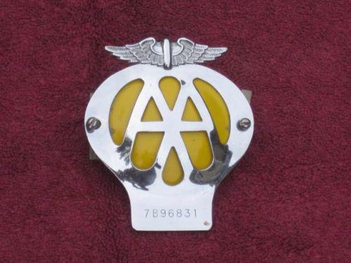Vintage 50s 60s automobile association aa grille badge license topper accessory