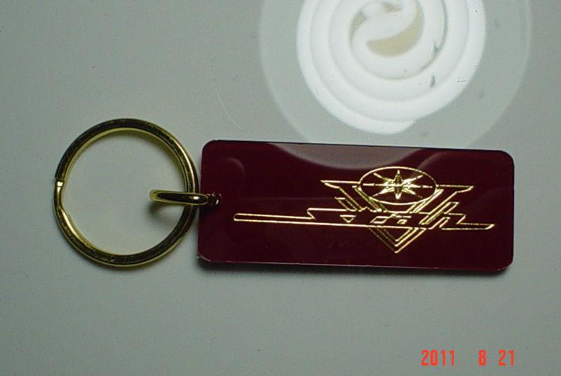 Yamaha v star motorcycle key chain burgundy & gold