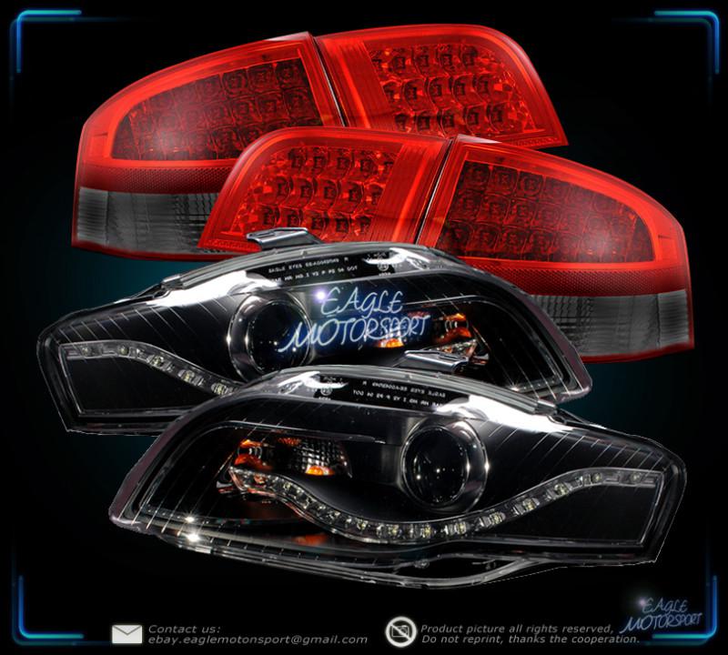 2006-2008 audi a4/s4/rs4 led drl projector headlights/tail lamps