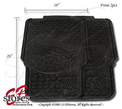 Front and rear 4pc heavy duty rubber floor mat style#b118 for full size vehicle