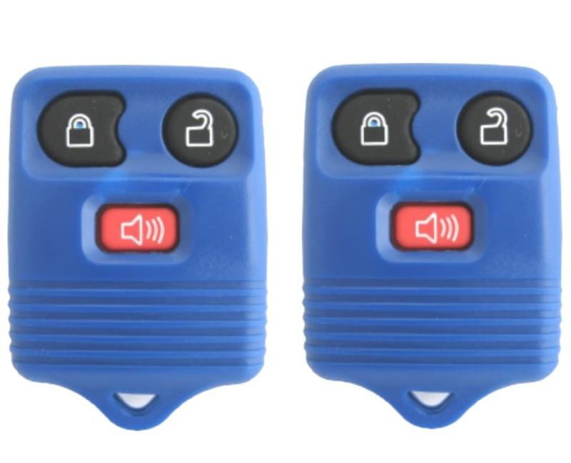 Pair new blue ford keyless entry remote key fob transmitter alarm clicker beeper