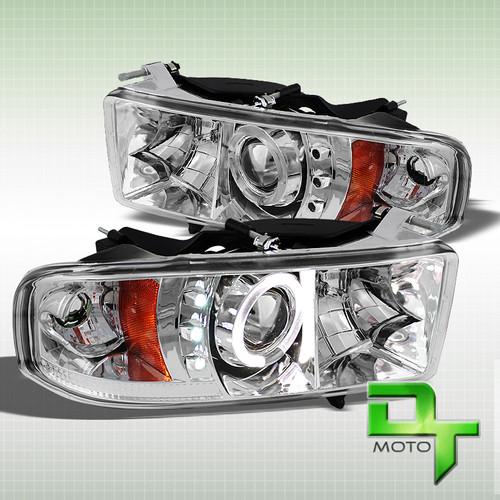 99-01 dodge ram sport models halo projector led headlights lights left+right