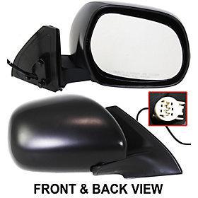 Textured black power side view door mirror assembly passenger's right