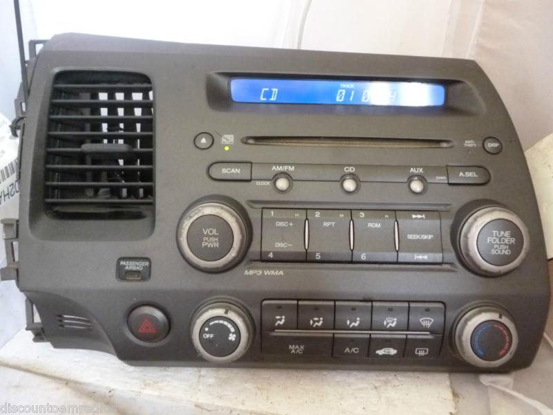 06-11 honda civic radio cd mp3 2am0 & theft code 39100-sna-a030 oem *