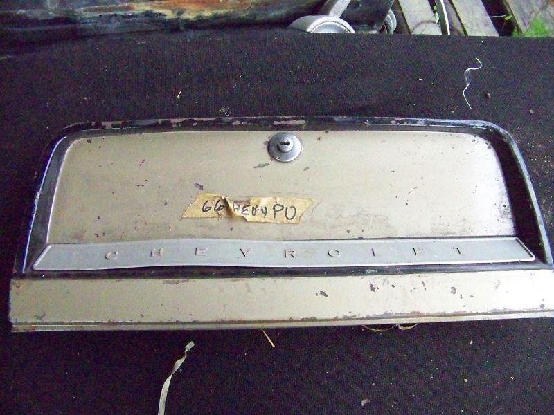 1963/66 chevy truck or van glove box door orig good condition