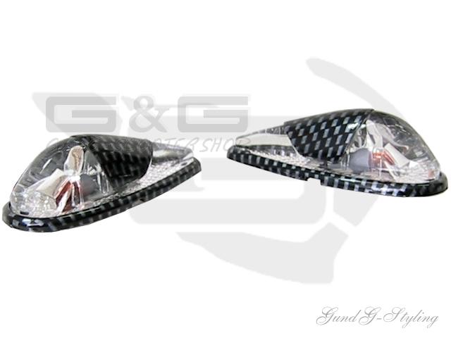 Panel blinkers drop shaped carbon lights universal for modifications rear