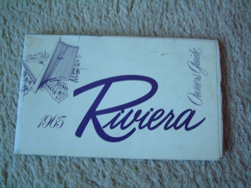 1965 riviera owner&#039;s guide/manual  - original