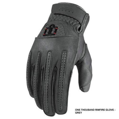 Icon 1000 rimfire leather street gloves gray