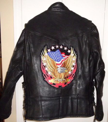 Men&#039;s pro rider premium leather motorcycle jacket size 46