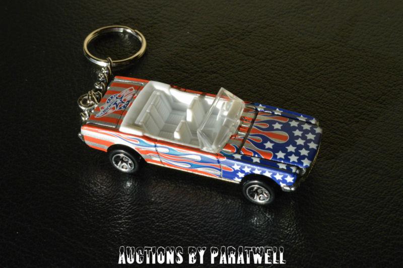 Rare 65 66 67 68 69 mustang convertible stars n stripes usa flag key chain 1/64