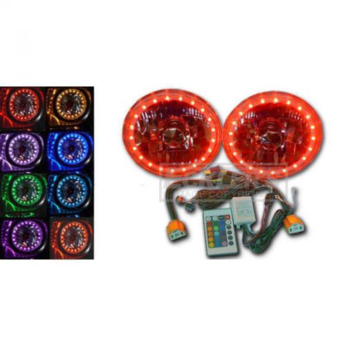 El camino headlight, 5 3/4 inch round elite diamond with multi color led halo,