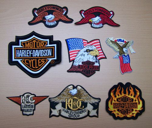 Motorcycle biker lot of patches iron or sew on, harley davidson free shipping