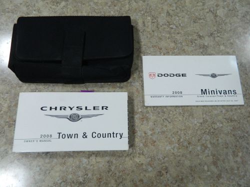 2008 chrysler town &amp; country owners manual guide book w/ supplements and holder