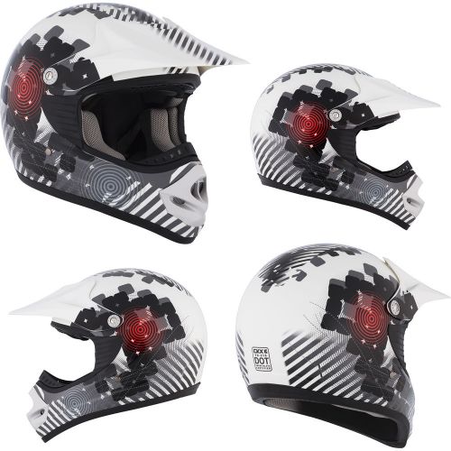 Mx helmet ckx tx-218 nightlife white/black/red 2xlarge motocross off road