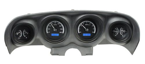 1969-70 ford mustang dakota digital black alloy &amp; blue vhx analog gauge kit