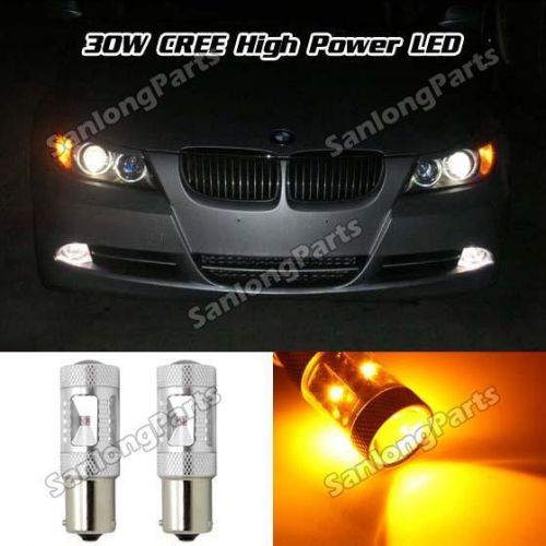 2x 30w amber py21w 7507 error free high power front turn signal lights for bmw