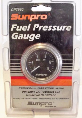 Nos sunpro actron cp7980 2&#034; mechanical fuel pressure gauge guage flush mount