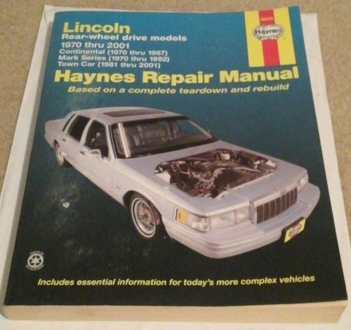 Haynes repair manual 59010 lincoln 1970 thru 2001