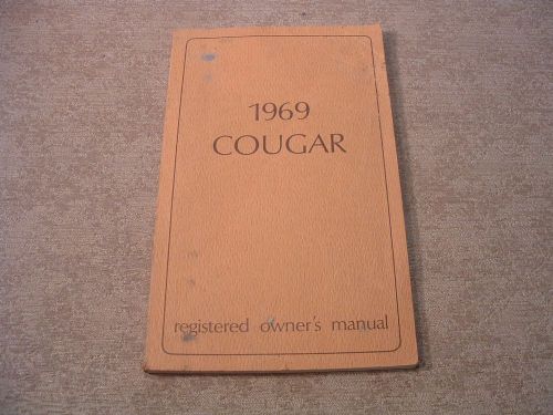 Original 1969 mercury cougar owners operators manual book guide