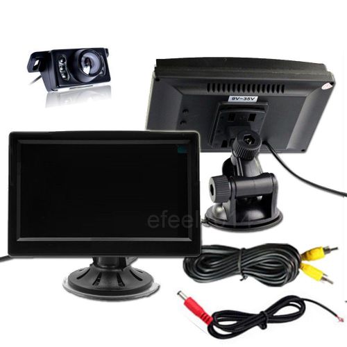 Car night vision reverse backup camera+ 5&#039;&#039; night vision waterproof lcd monitor