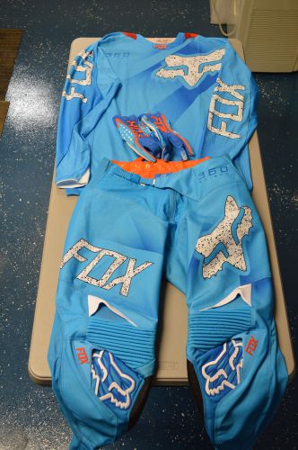 2015 fox racing men&#039;s 360 fiight blue 32 pants, m  jersey &amp; l gloves