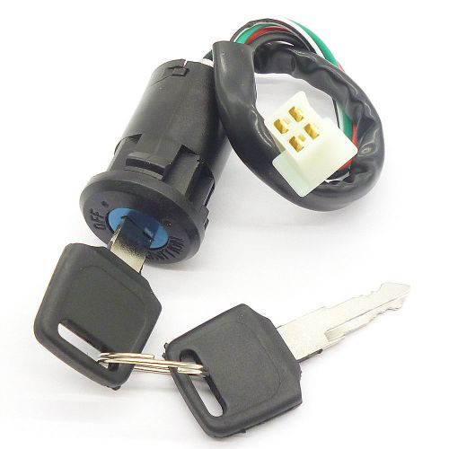 4 wire ignition key switch motorcycle lock electric door lock w/2 keys universal