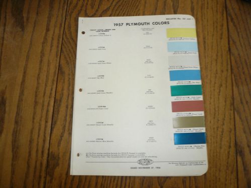 1957 plymouth dupont delux color chip paint sample - vintage