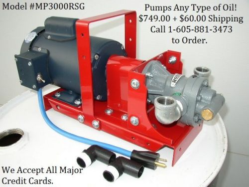 New waste/bulk oil transfer pump for heaters,furnace,generators,air compressors